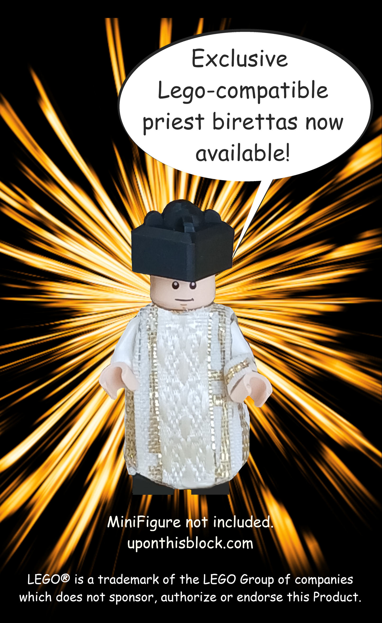 Lego-Compatible Priest Biretta