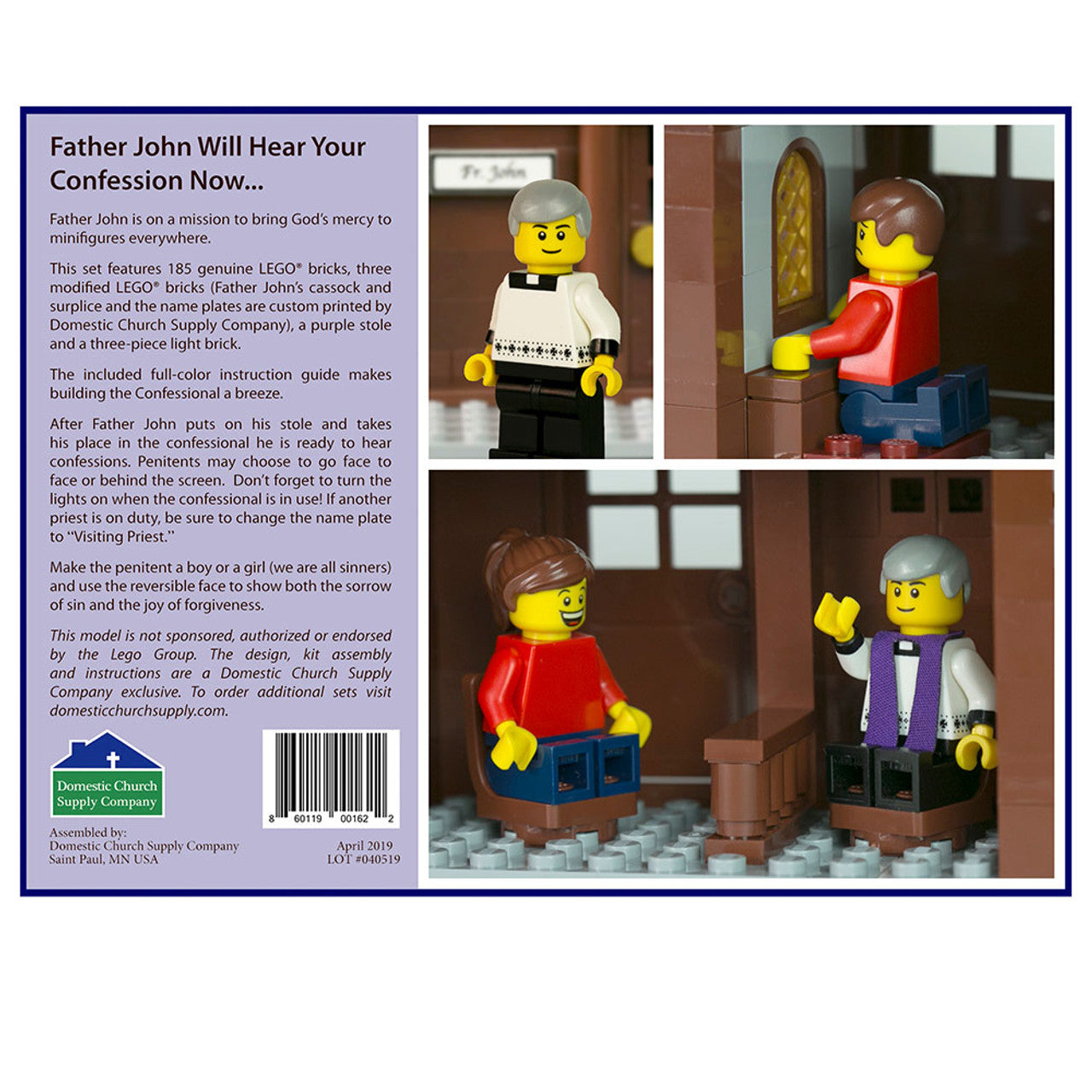 Father John Hears Confession - Catholic Lego ® Set