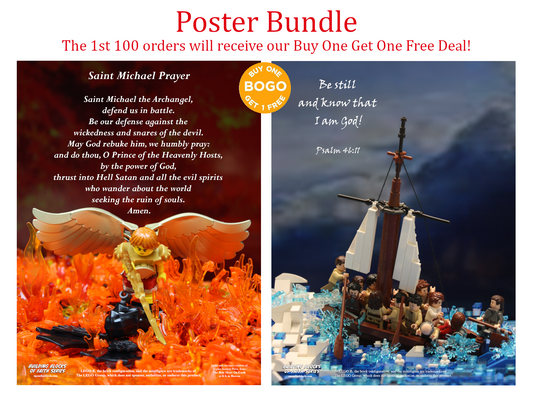 BOGO FREE - Poster Collection Set (1 of each St. Michael Prayer &  The Storm on the Sea of Galilee Posters)